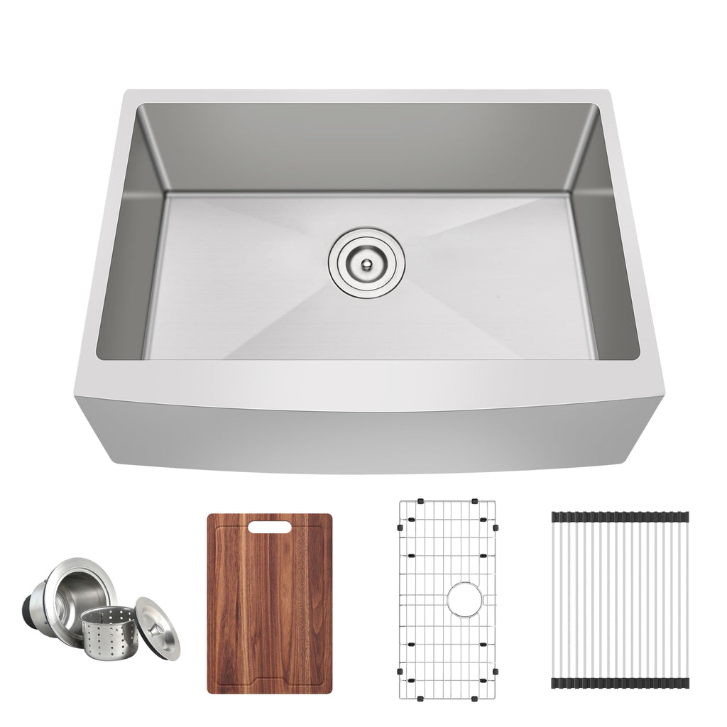 30 Inch Farmhouse Apron Front Single Bowl Kitchen Sink