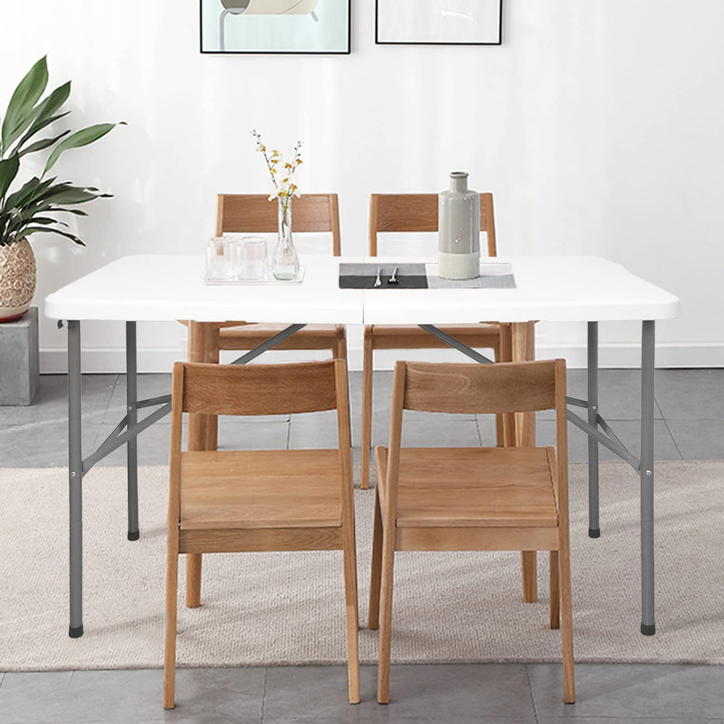 Folding Table 4ft Heavy Duty Folding Tables Indoor Outdoor Plastic Dining Table Portable Folding Square Card Table
