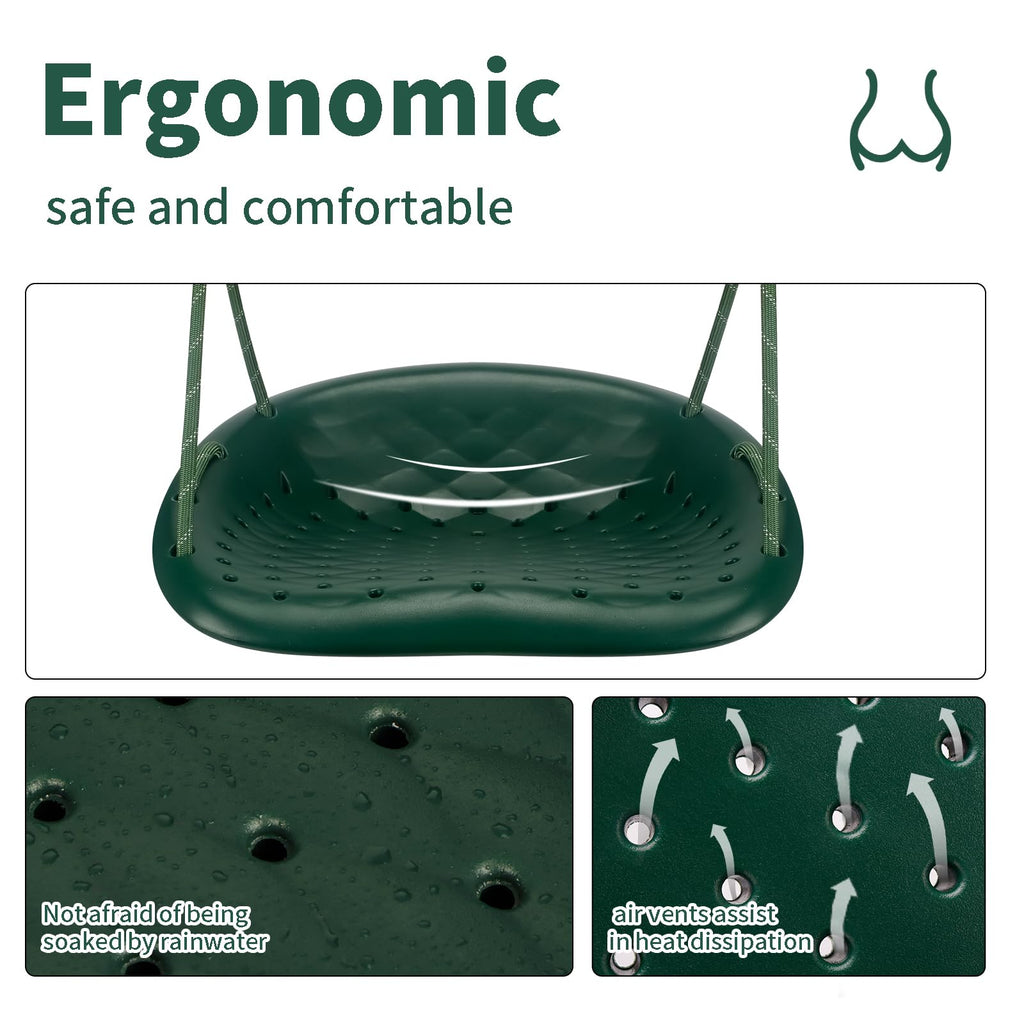 Heavy Duty Swing Seat, Capacity Outdoor Swing Seat for Adults & Kids, Green