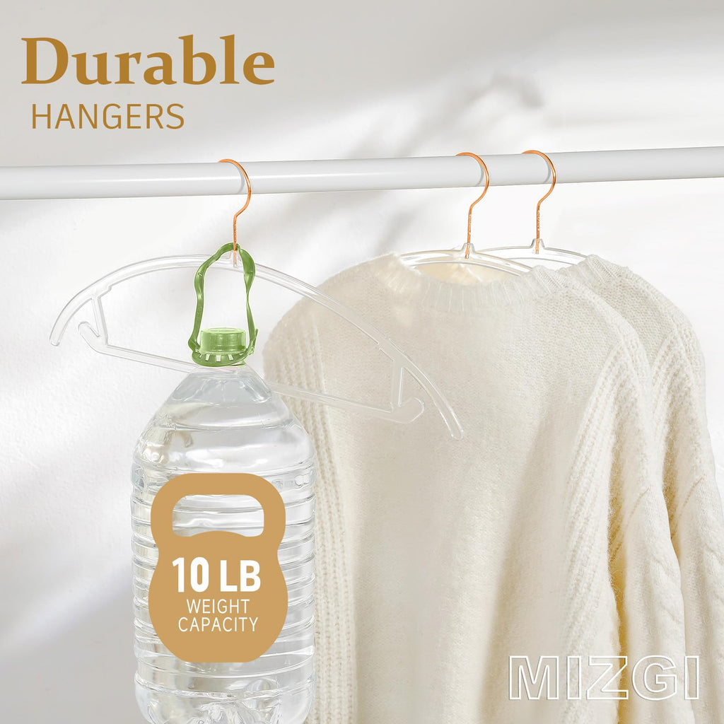 Clear Hangers 50 Pack, Patented Rounded Shoulder Acrylic Hangers