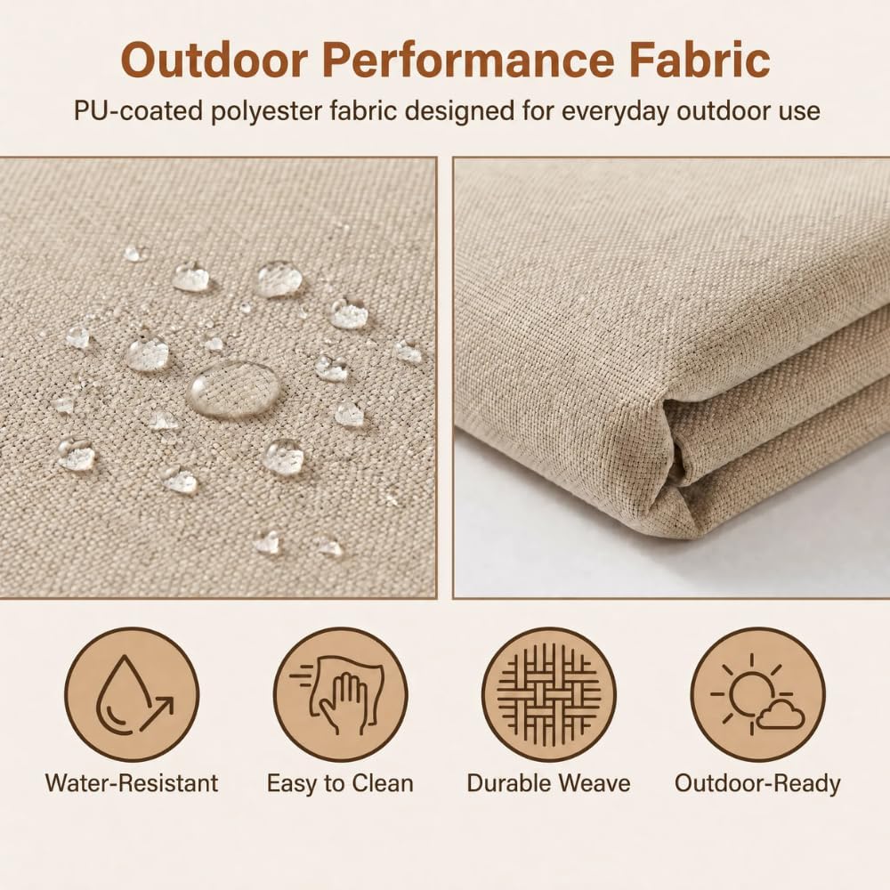25.6" x 25.6" Outdoor Cushions Replacement Furniture, Deep Wide Seat Back Cushions Conversation Set, Splash-Proof &