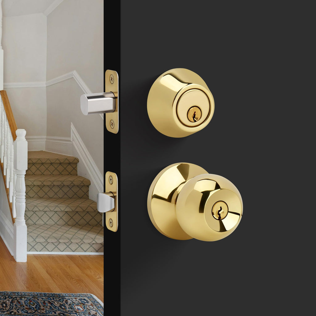 Round Design Single Cylinder Deadbolt with Keys, Exterior Keyed Dead Bolt Lock for Front Entrance Door Security
