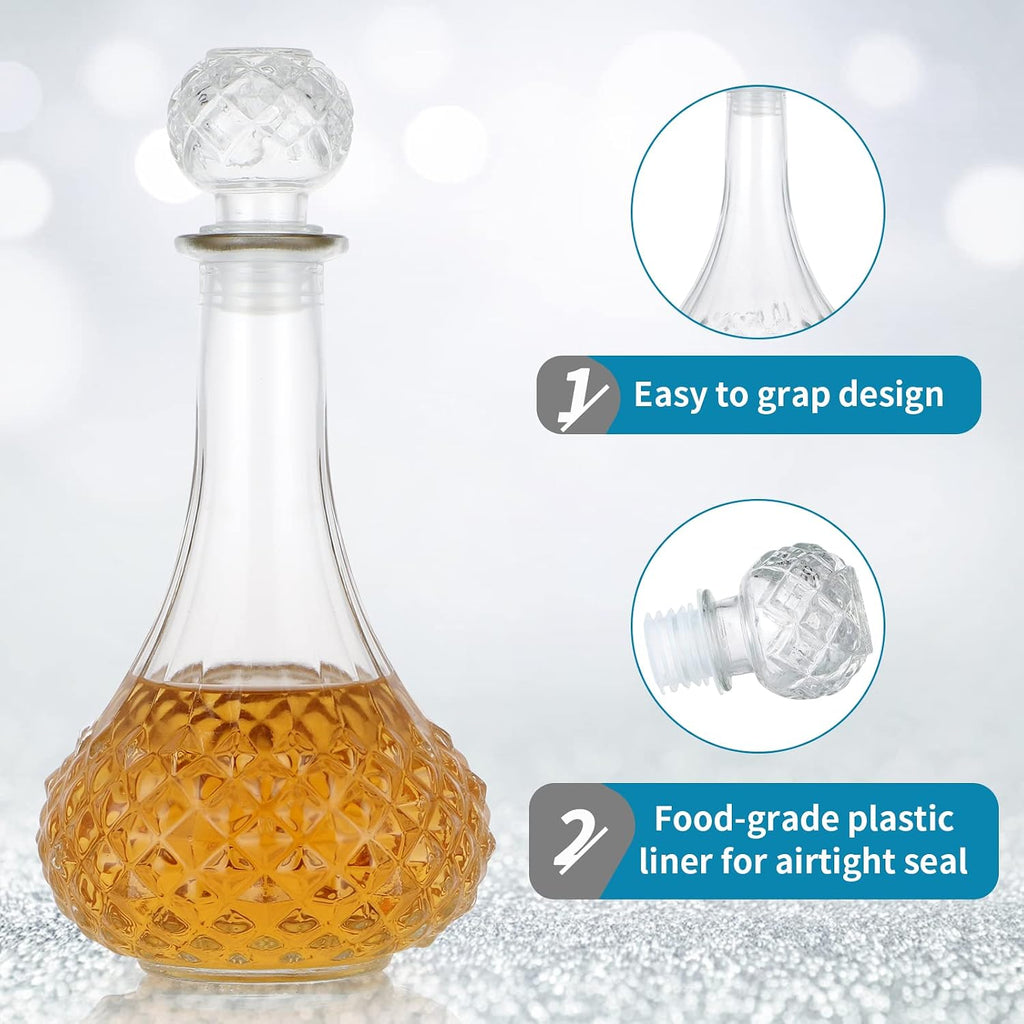 Glass Decanter with Airtight Stopper, 800ML/27OZ Liquor Decanter Bottle for Wine, Whiskey, Brandy, Vodka (Long Neck)