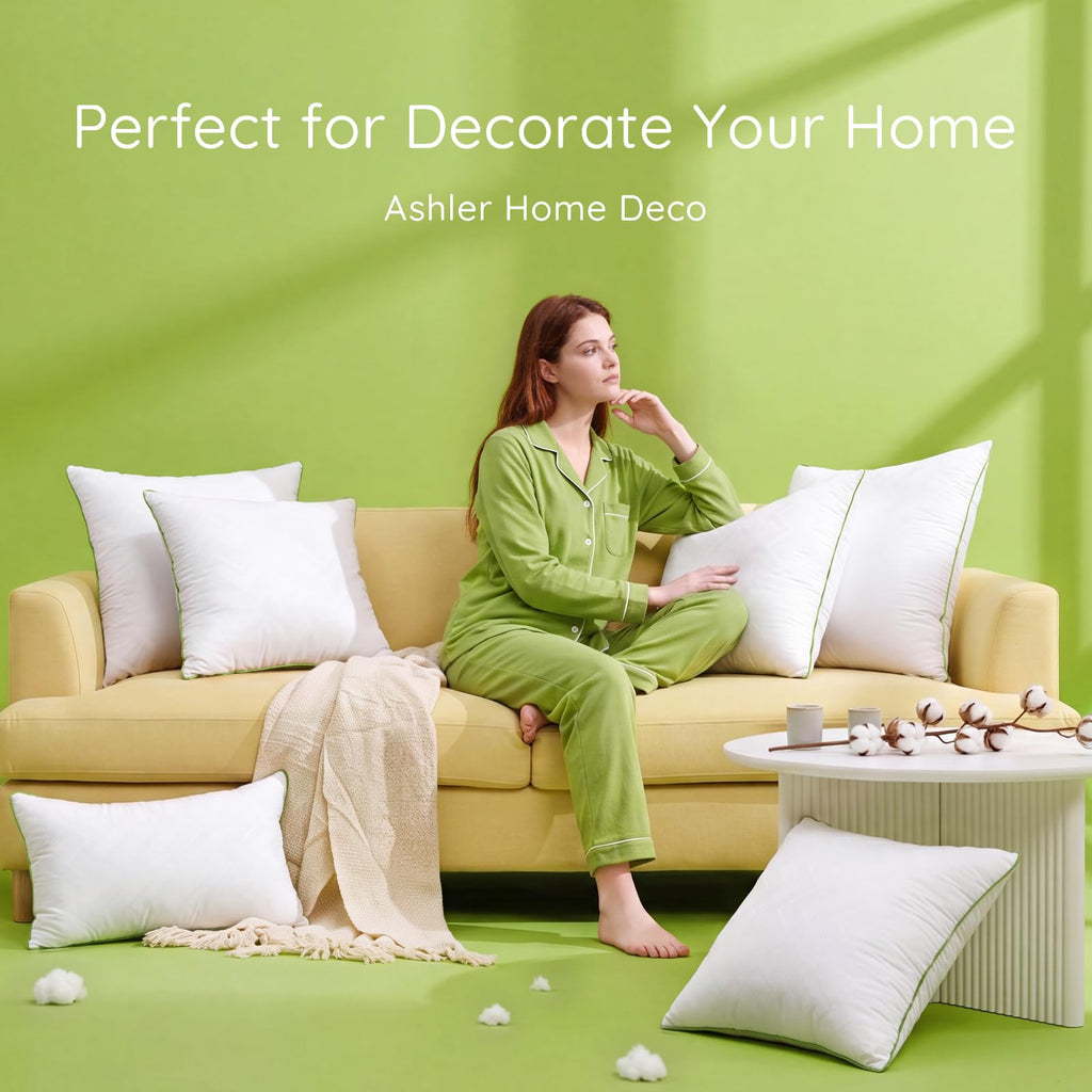 26x26 Pillows Insert (Set of 2) - Throw Pillow Inserts with 100% Cotton Cover - 26 Inch Euro Pillows Sofa Stuffer