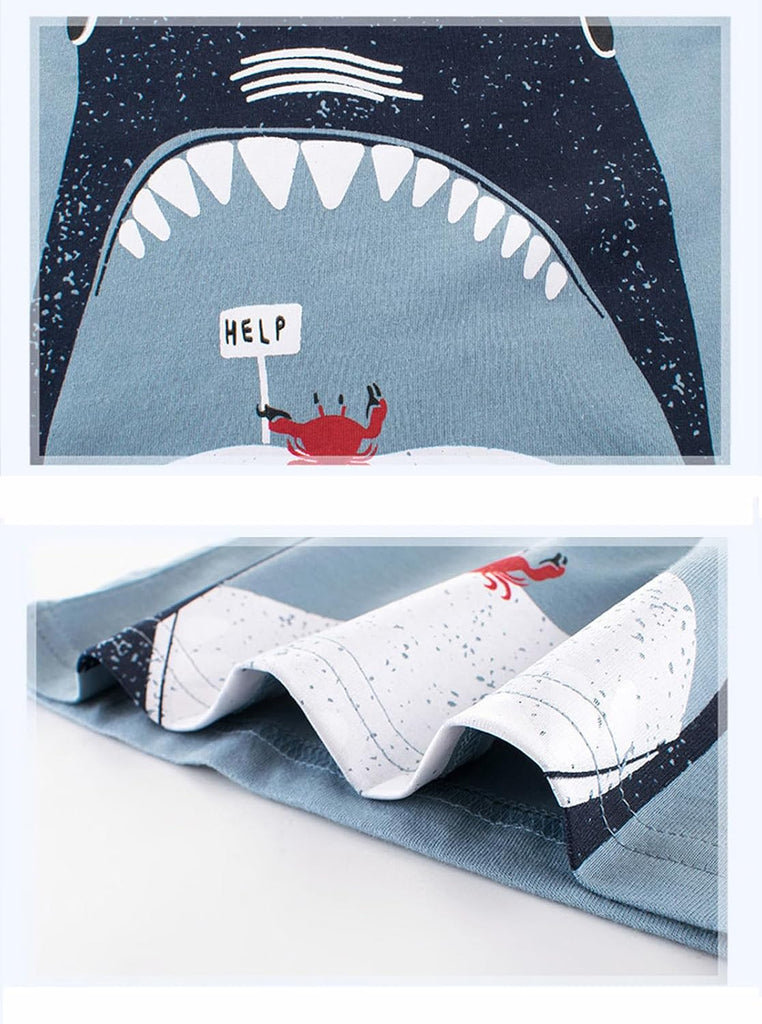 Toddler Boy Dinosaur T-Shirts Short Sleeve Shark Excavator Tee