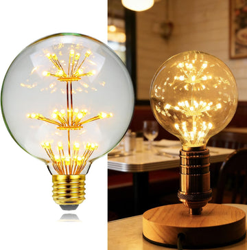 Vintage Led Bulb G95 Firework 3Watts Edison Bulb 2200Kelvin Warmth Glow 110-130V Decorative Light Bulb