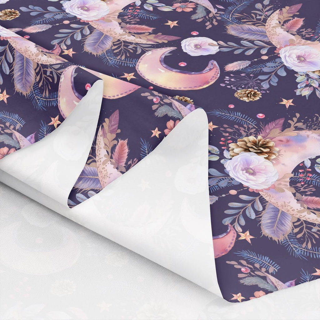Purple Moon Fabric by The Yard Watercolor Floral Leaves Botanical Fabric Soft Polyester No Stretch DIY Projects
