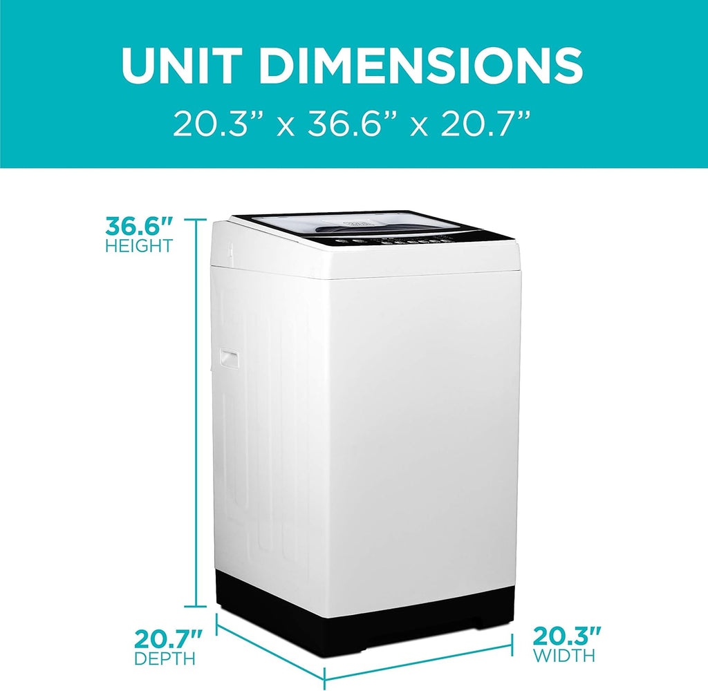 Small Portable Washer, Washing Machine for Household Use, Portable Washer 1.7 cu.Ft with 8 Cycles, Transparent Lid &