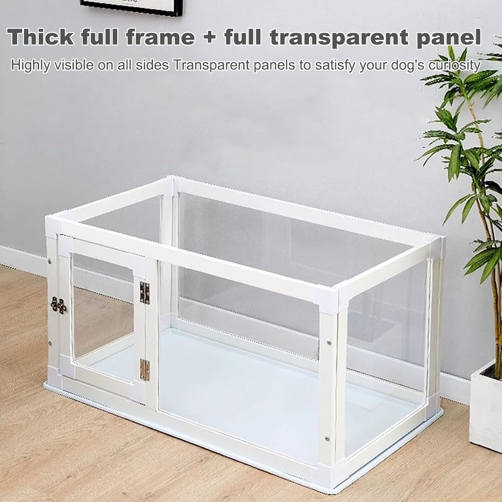 Transparent dog fence, indoor panoramic dog crate, Household Small and Medium Dog Crate, Heightened and reinforced