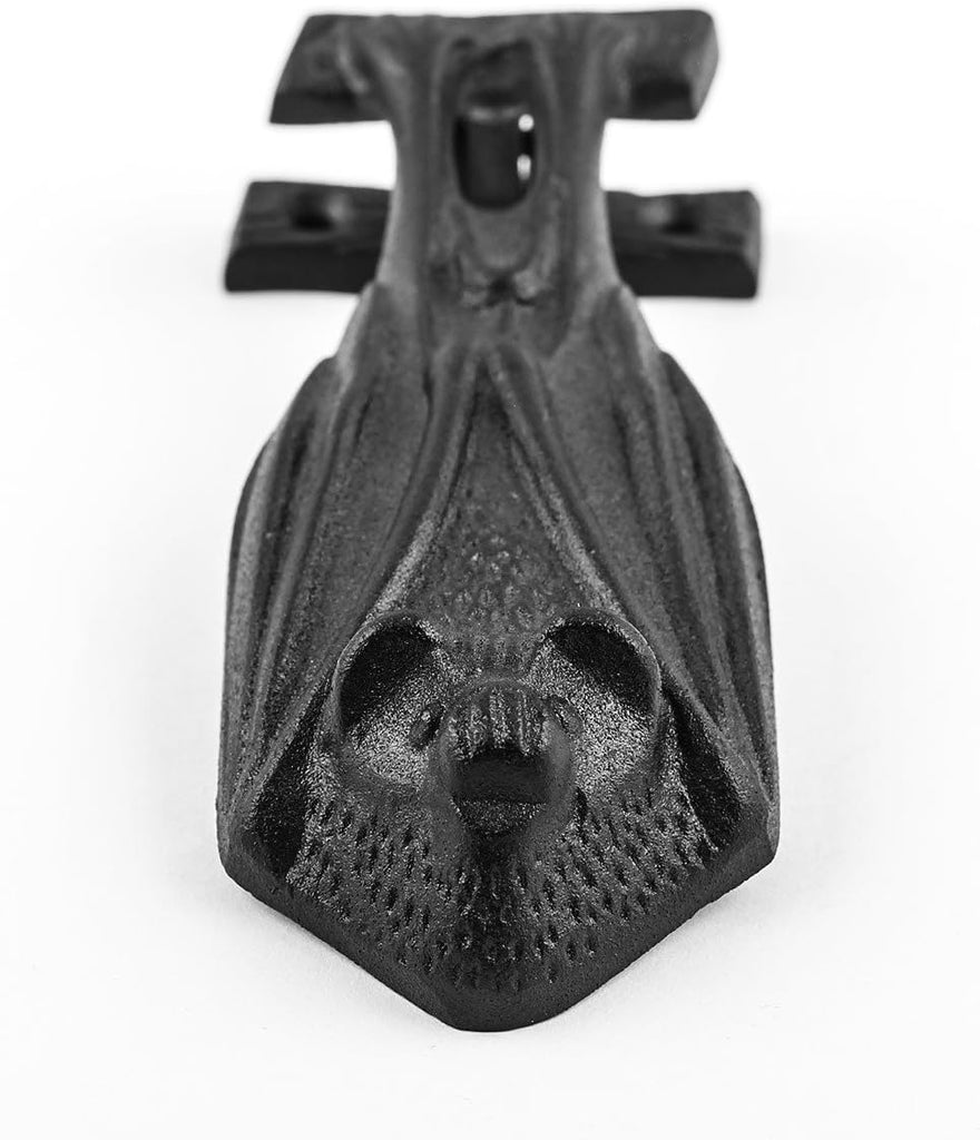 Bat Door Knocker Cast Iron RSF Finish 5 Inch Rustic Front Door Hardware with Mounting Screws