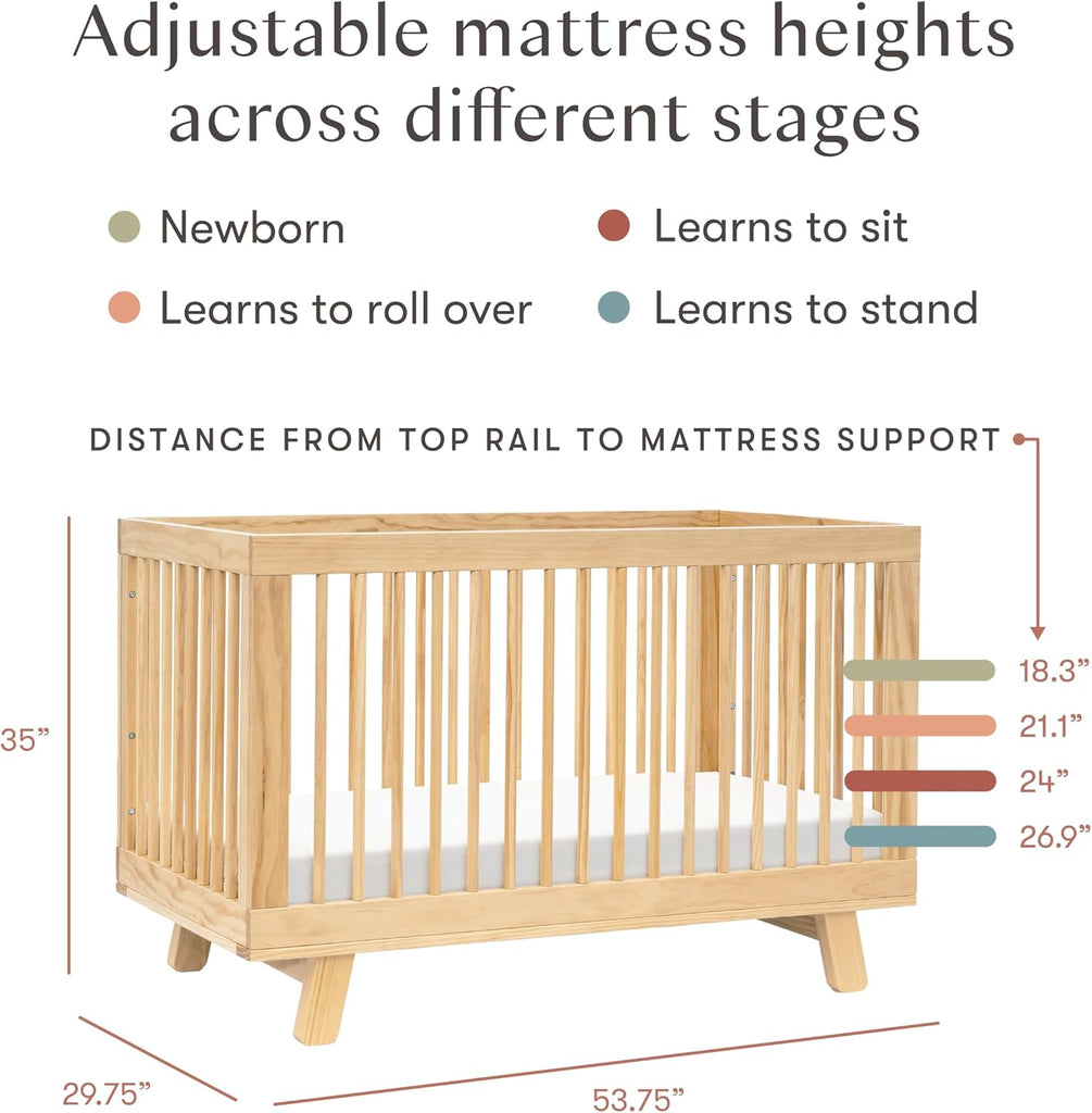 Hudson 3-in-1 Convertible Baby Crib, Natural | Baby Crib Converts to Toddler Bed & Daybed - GREENGUARD Gold