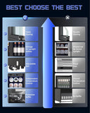 French Door Beverage Refrigerator, 24 Inch Dual Zone Built-in Fridge with Glass 