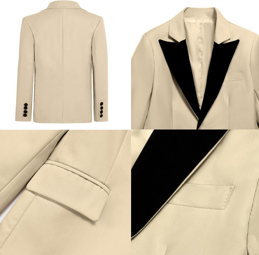 Formal Suit for Boys, 3 Pieces Slim Fit Boy Suits for Weddings, Kids Boy's Tuxedo First Class Boy Outfit