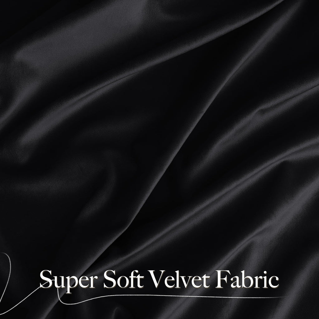Extra Long Black Out Velvet Curtains 144 inches Long
