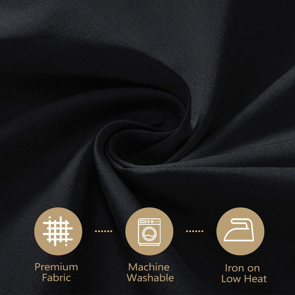 90 Inch Black Round Tablecloths for 36"-72" Table, 8 Pack