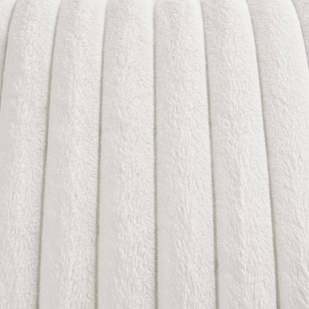 Set of 4 Faux Fur Plush Decorative Throw Pillow Covers 18x18 Inch, Luxury Striped Cushion Cases Soft Fluffy Accent