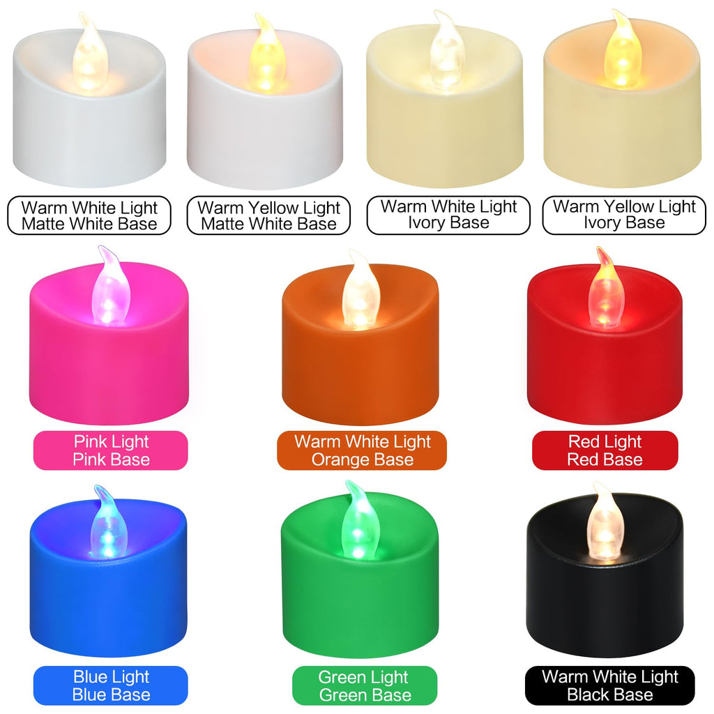 200 Pack Flickering LED Tea Lights, Last 100H+, Warm White Light