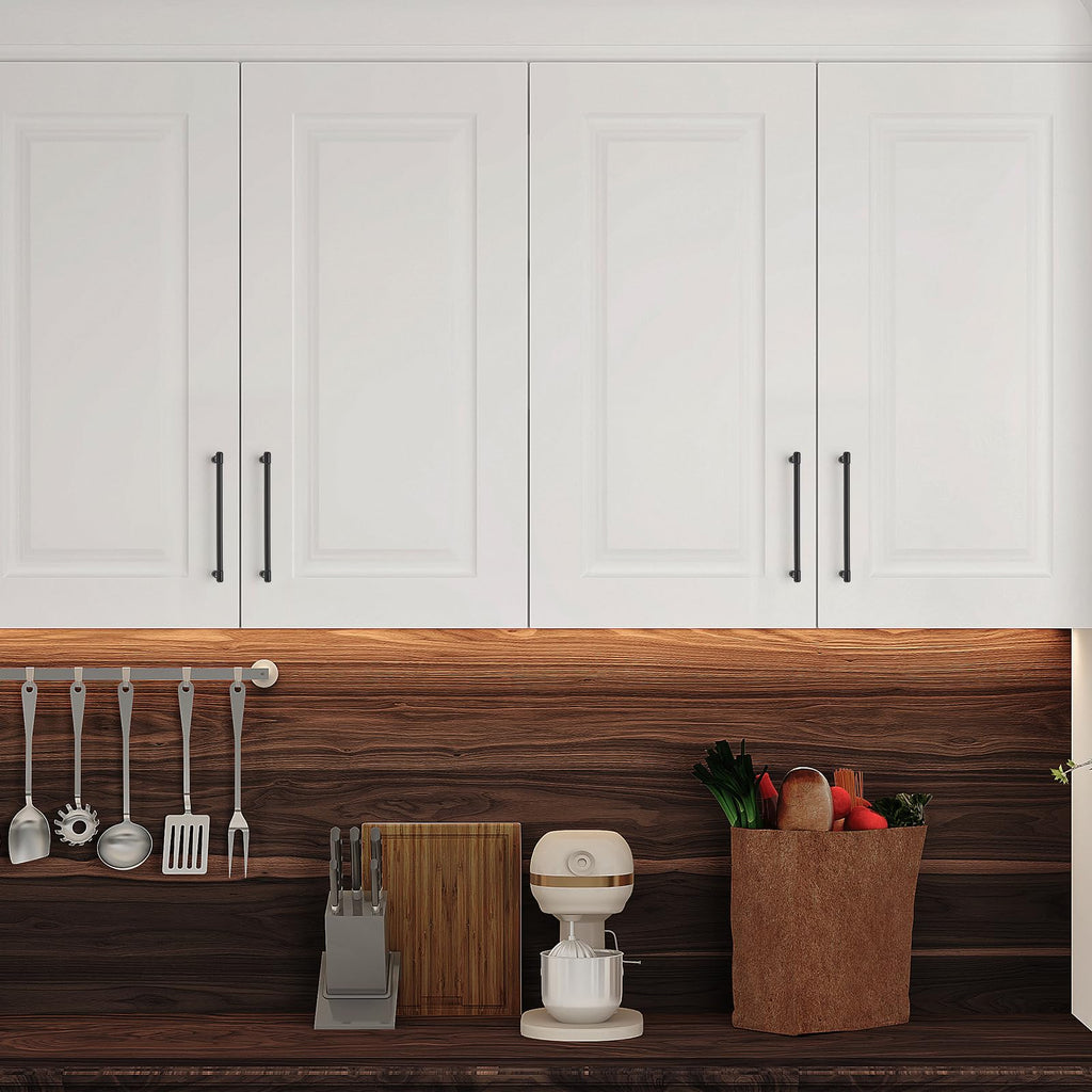 Matte Black Cabinet Handles Modern Pulls,8 Inch,5 Pack