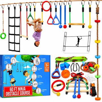 Warrior Obstacle Course for Kids, 2 x 60ft, 13 Obstacles