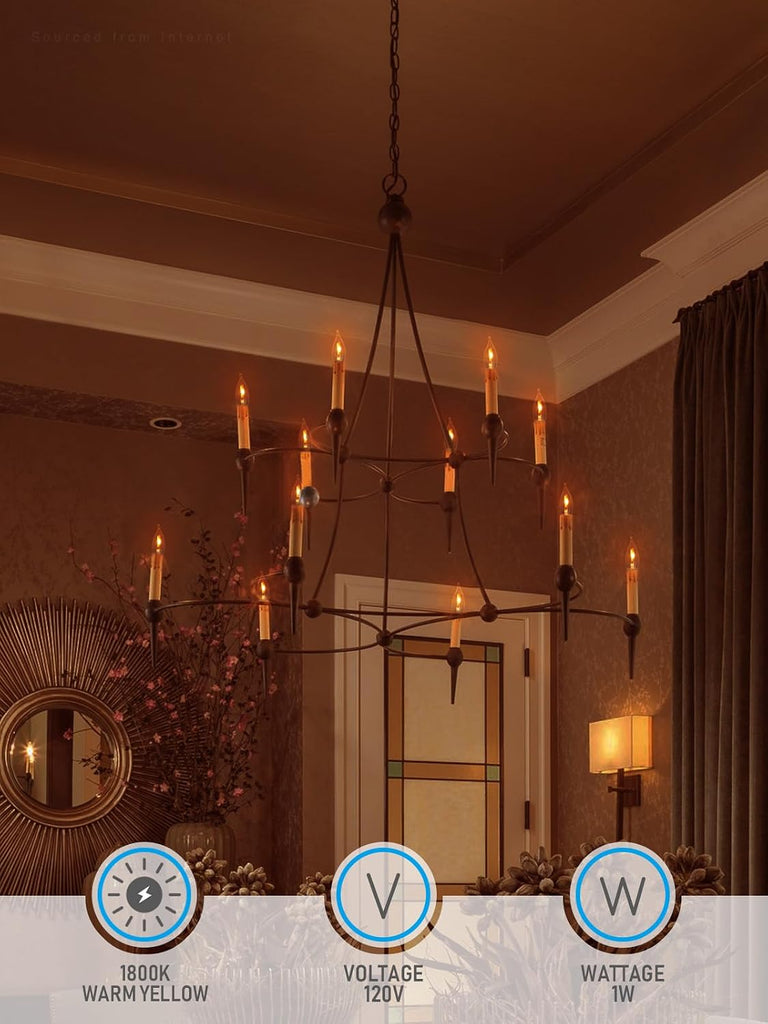 Flame Light Bulbs E12 LED Flickering Fire Bulbs 1800K