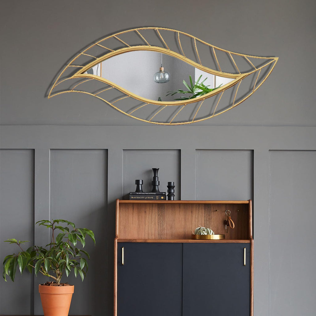 Gold Wall Mirror, 45" x 18.5" Bathroom Decor Vanity Mirror