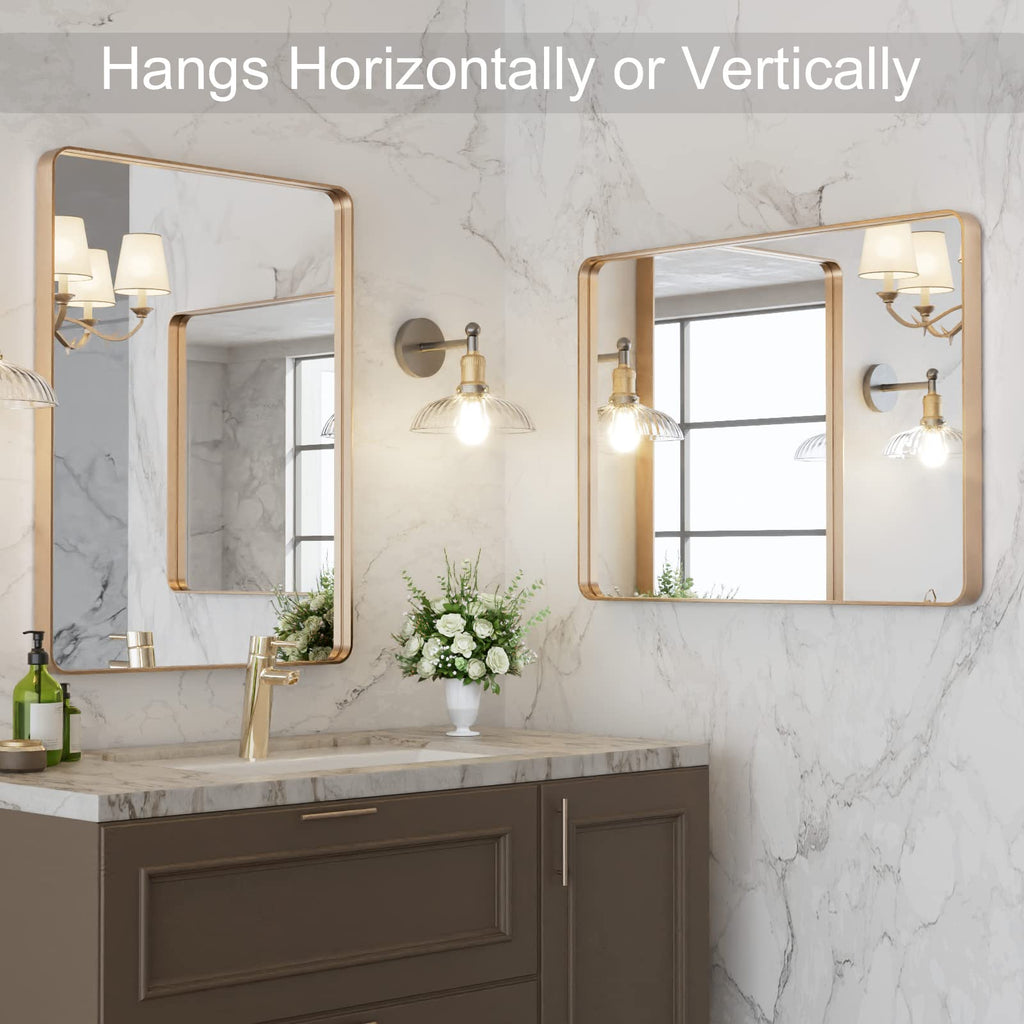 22"X30" Gold Bathroom Mirror
