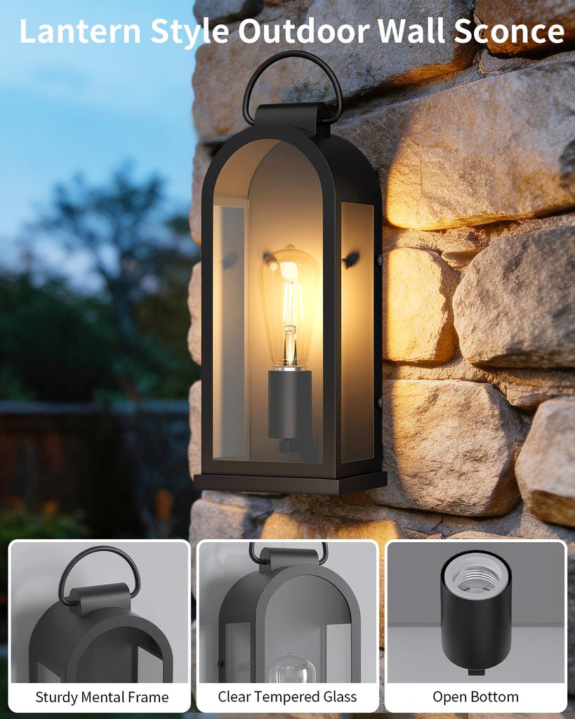 Outdoor Wall Lights Rustic Porch Light Black Exterior Lighting Fixtures
