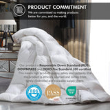 Luxurious Full/Queen Goose Down Comforter, Unique White Solid, 600 Thread Count, 100% Egyptian Cotto