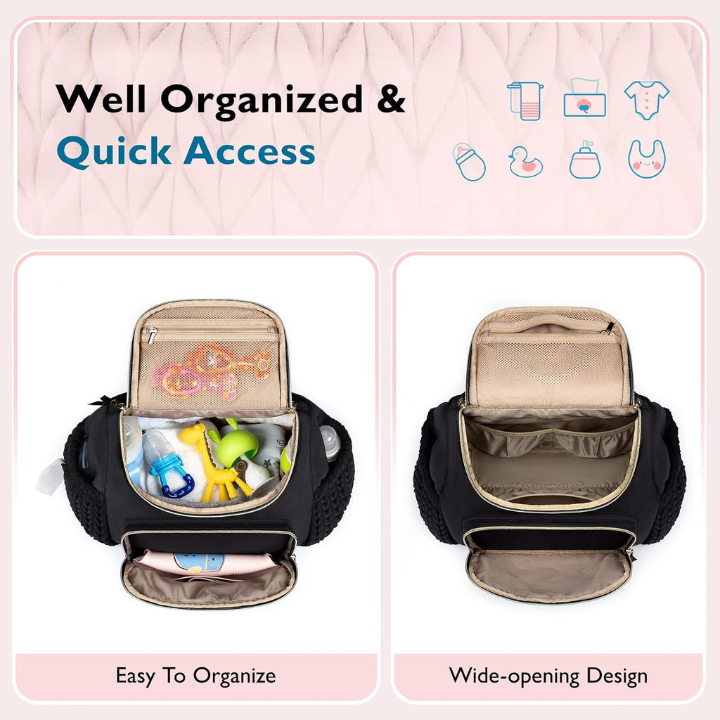 Diaper Bag Backpack, Stylish Mini Baby Bag with Changing Pad