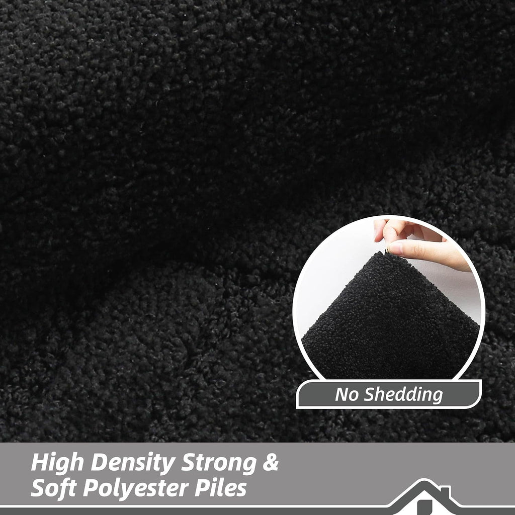 Door Mat 24" x 36" Non Slip Washable Dirt Trapper Floor Mat, Black | Non-Slip Washable Doormat Welcome Mat, Absorbent