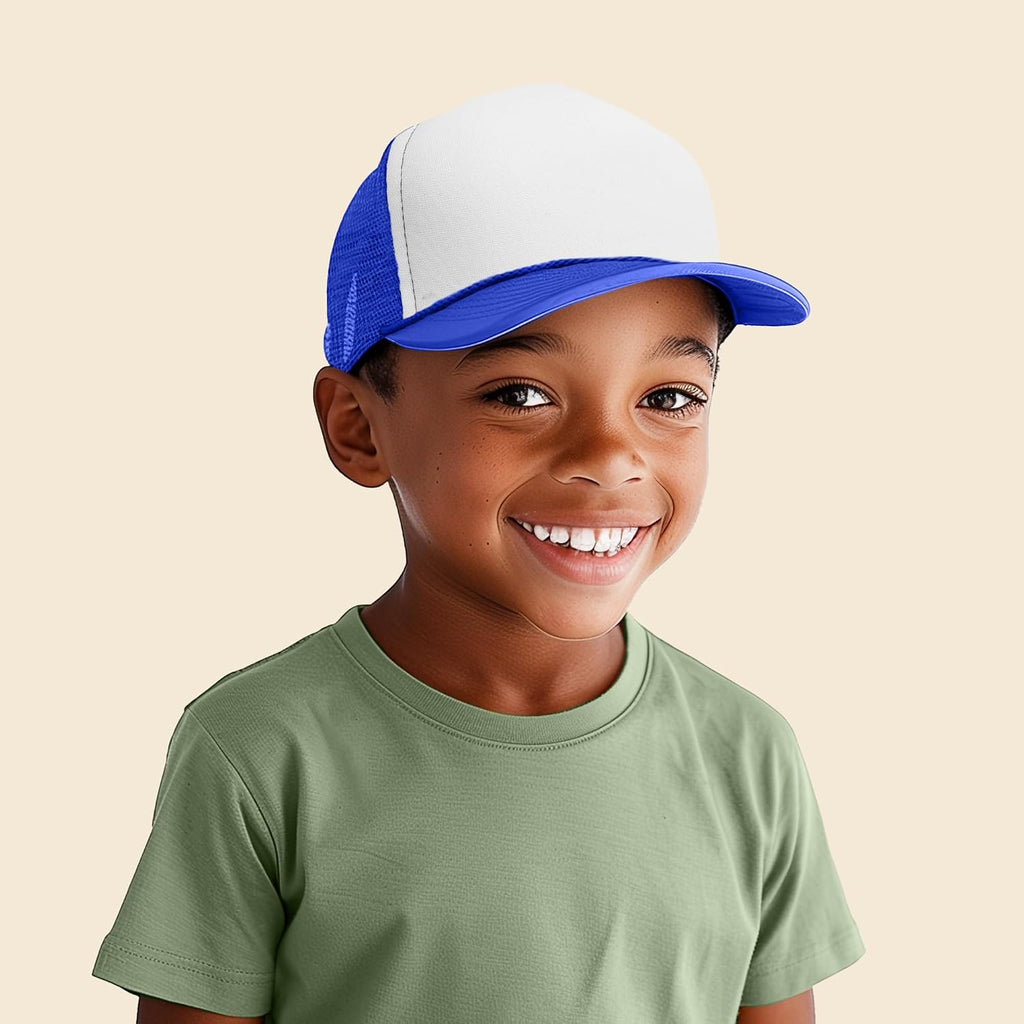 Youth Mesh Trucker Cap - Adjustable Hat (S, M Sizes)