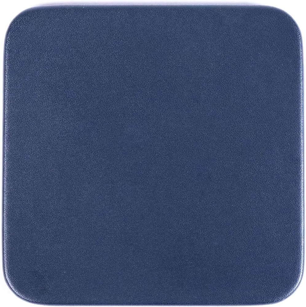 Navy Blue Leatherette Square Coaster Set - Luxury Navy Blue Leatherette Square Coaster - Office Accessories &