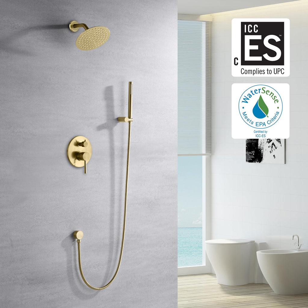 Brushed Gold Shower Faucet System