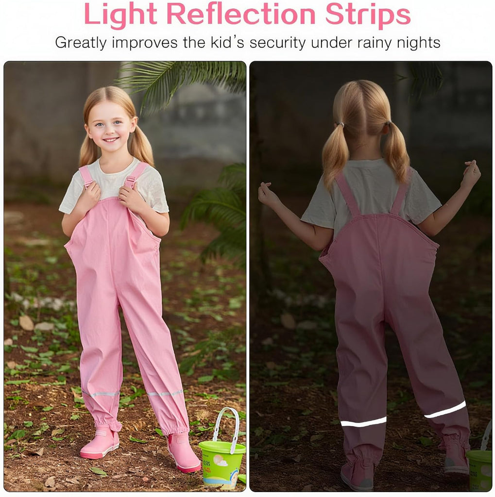Rain Pants Kids, Toddler Boy Overalls Waterproof Bib Suspender Fishing Pant