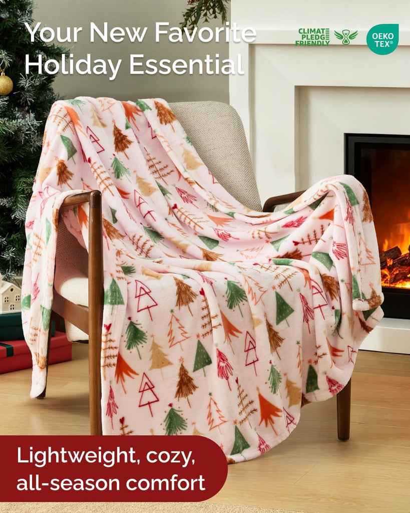 Christmas Fleece Blanket Throw - Flannel Throw - Christmas Tree 2, 50x60