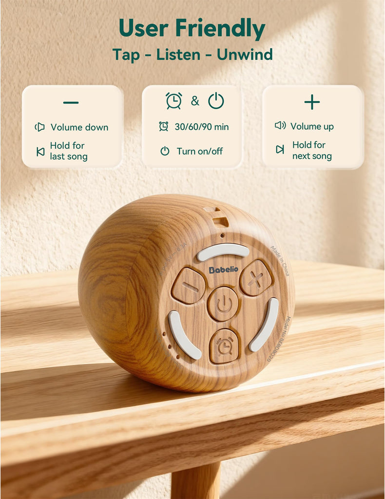 White Noise Sound Machine (Pocket Mini Pro) | 1000mAh Large Battery, 25 Non-looping Sounds for Adults, Kids & Babies