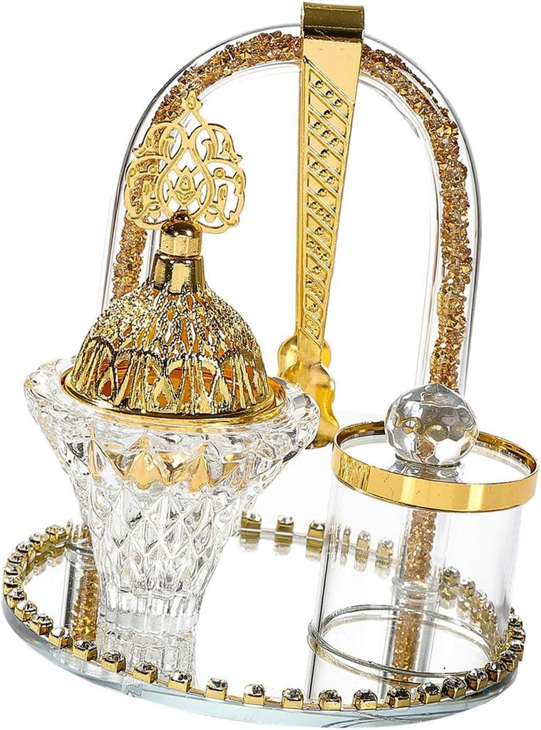 Arabic Incense Burner Home Decor Centerpiece Decorative Luxury Incense Holder Set Tabletop Ornament for Teahouse