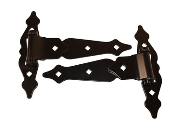 Heavy Duty Decorative 8" gate Hinge (1 Pair) w/Hardware Adjustable self Closing