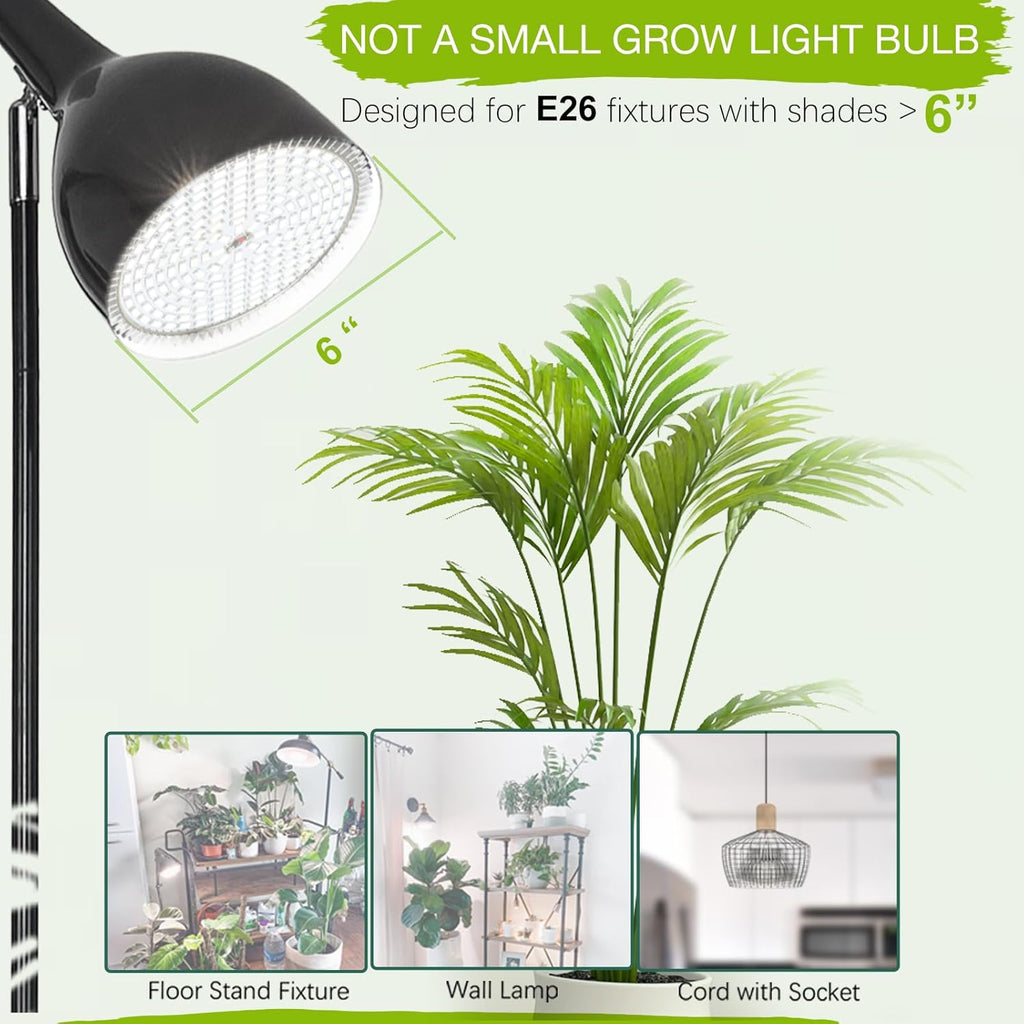 Grow Light Bulb, PAR38, 30W, E26, Full Spectrum, 1-Pack