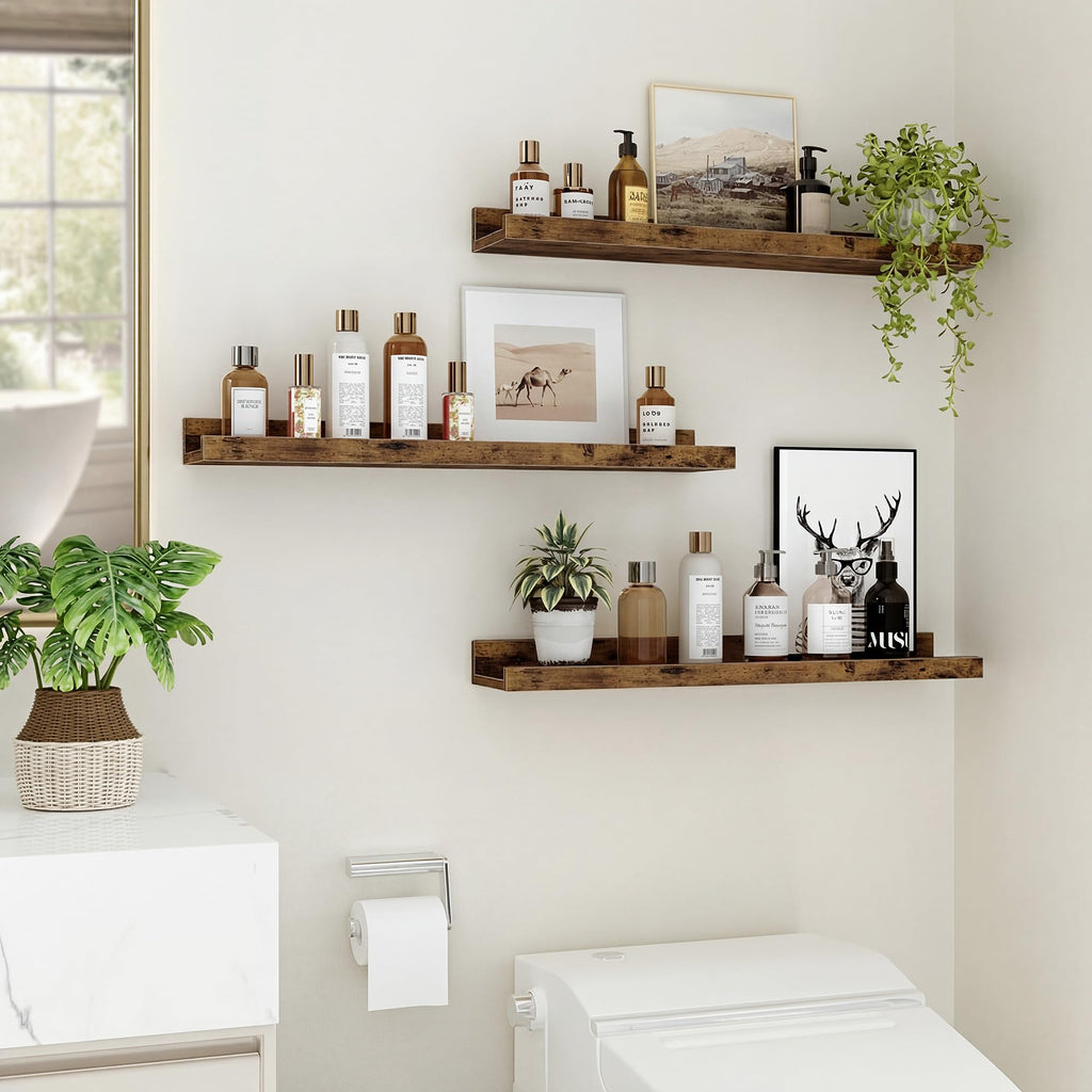 Picture Ledge Shelf, 24 inch Floating Shelves, 4.3in Deep, 2 Pack