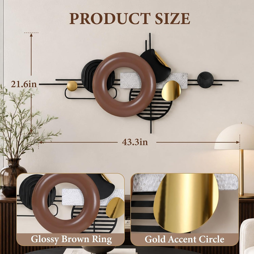 3D Large Metal Wall Art Decor Entryway 43.3"x21.7"