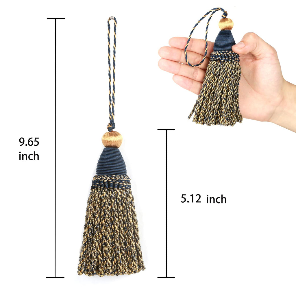 Tassels with Loops, DIY Decorative Tassel, Mix Navy - 2 Pack