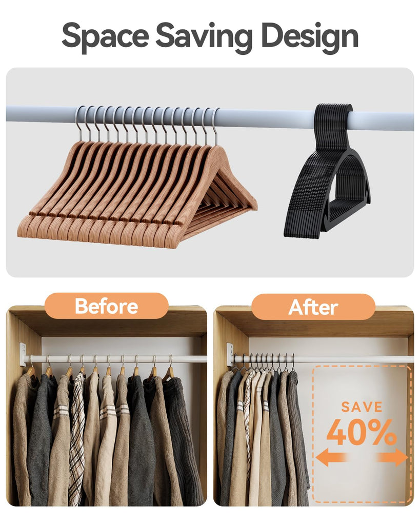 80 Pack Clothes Hangers, Non Slip Heavy Duty Plastic Hangers, Space Saving All-in-One Garment Hangers for Dresses