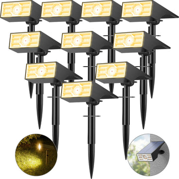 Solar Spot Lights Outdoor, 10 Packs/56 LED, Warm White Solar Spotlights