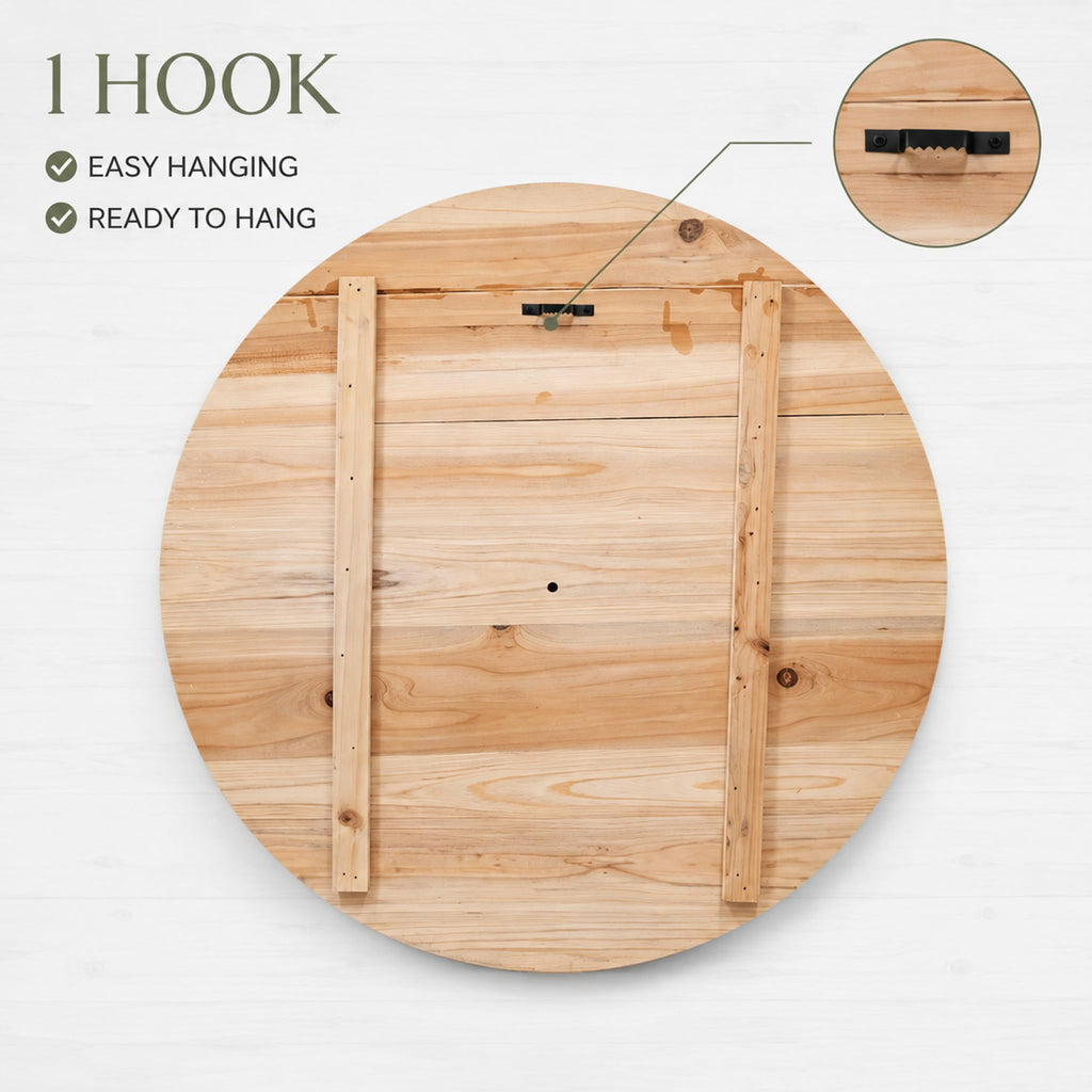 24 Inch Inspirational Farmhouse Wall Clock, Silent Non-Ticking, White Distressed Shiplap Wood, Battery Operated