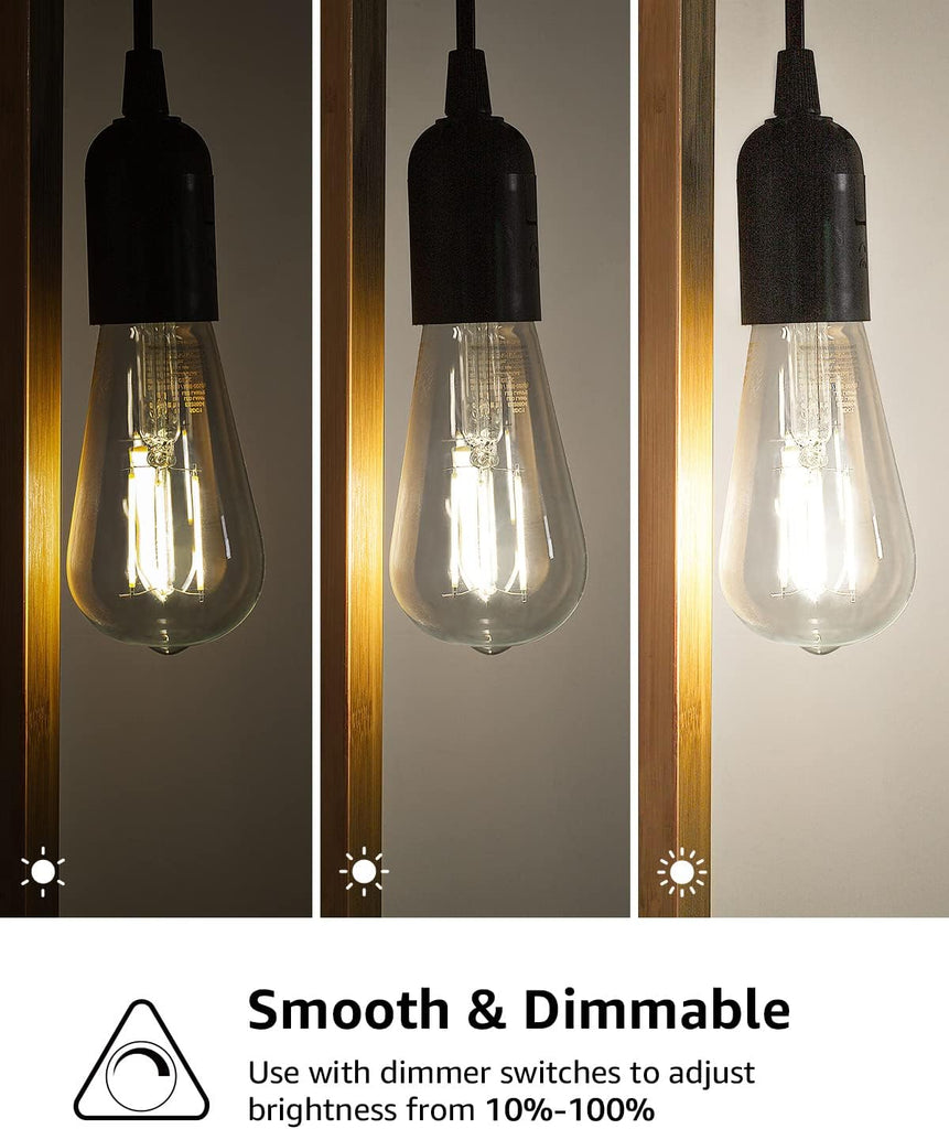 Dimmable E26 Edison LED Bulbs, 4000K Neutral White, 60W Equiv, 6 Pack