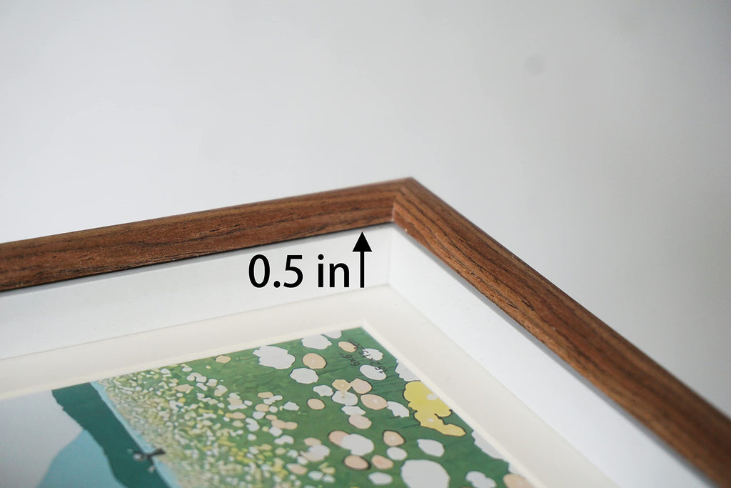 5x5 Wooden Picture Frame with 4x4 mat, 5x5 Square Picture Frame with Glass, For Wall and Desktop Display, Wood Photo