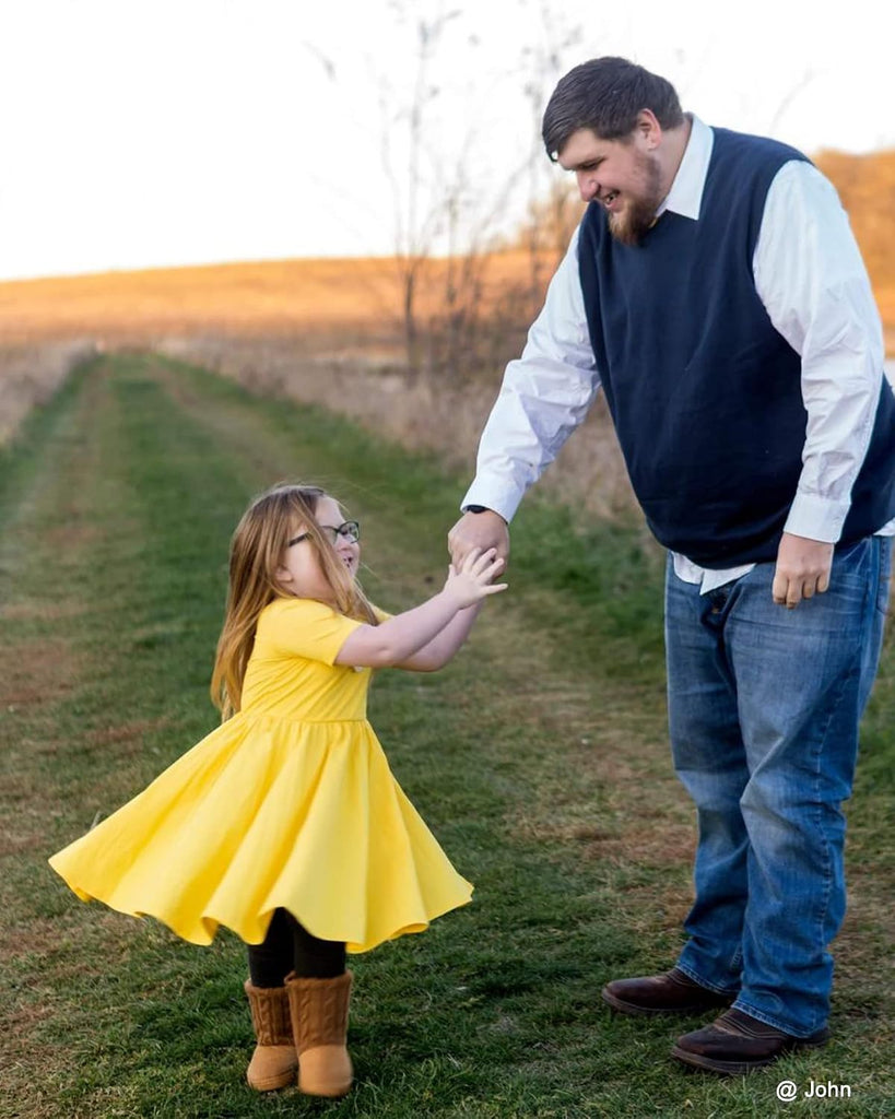 Girls Cotton Short Sleeve Twirl Skater Dress