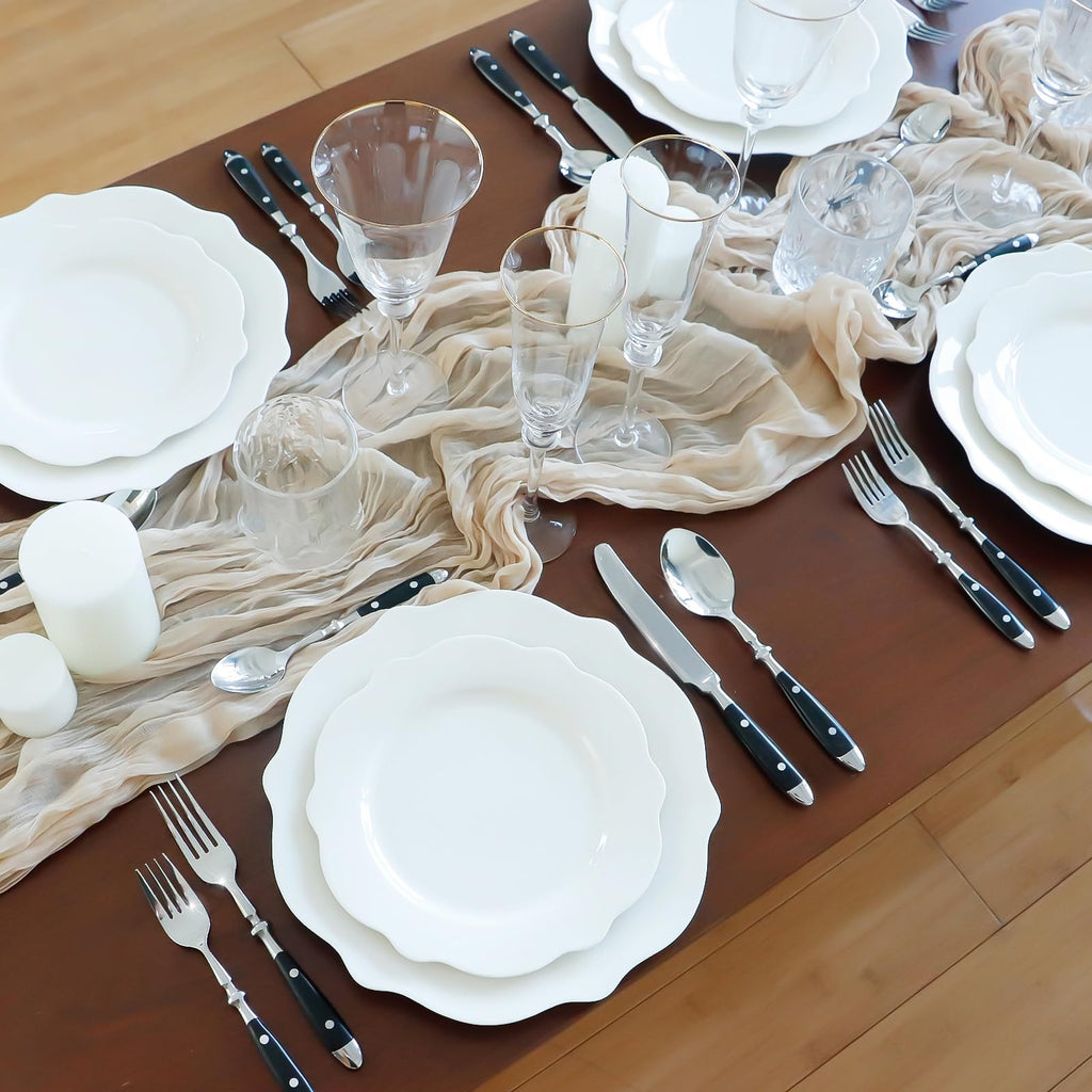Silverware Set Black Luxury Vintage Handle 60-Piece Service for 12