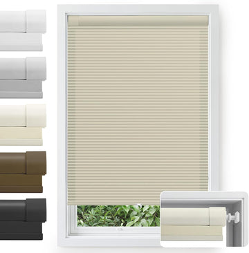 No Drill Cordless Cellular Shades, 30s Easy Install Honeycomb Window Shades, Light Filtering Thermal Insulated Blinds